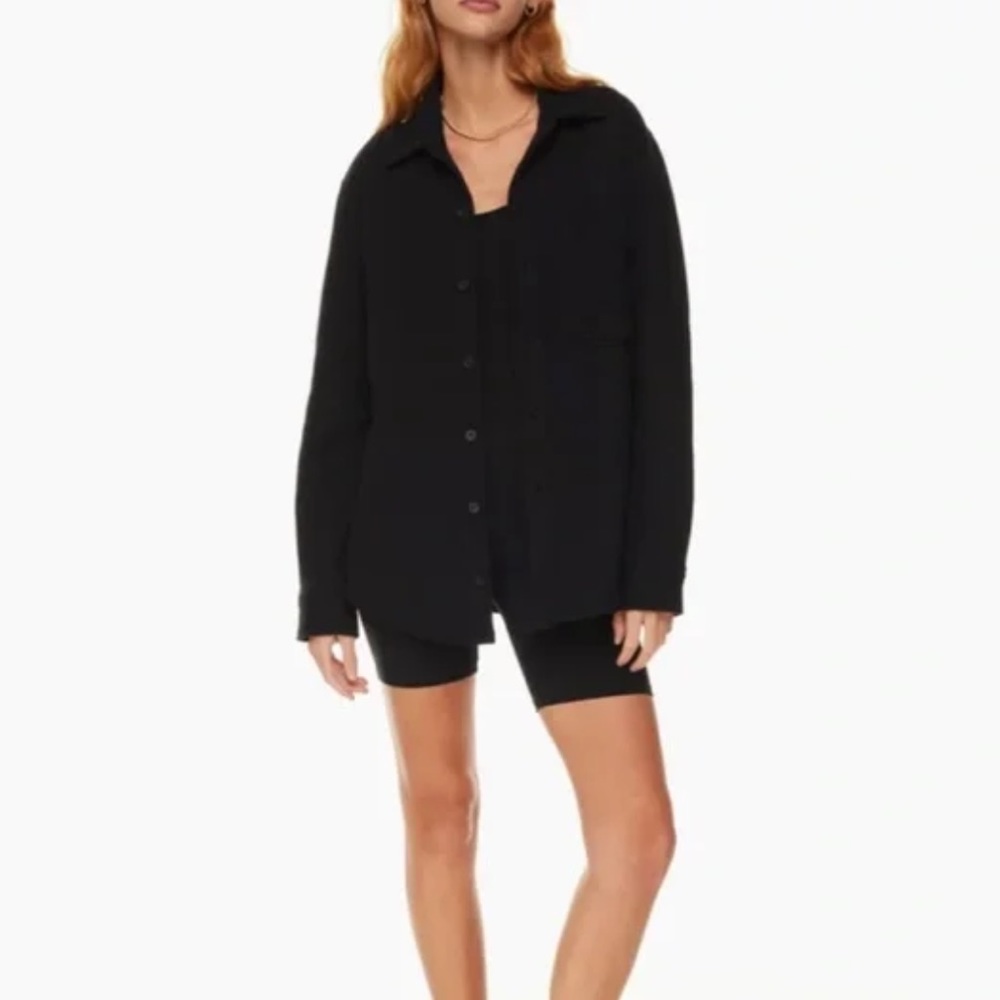 Aritzia Polar Shirt Jacket Black